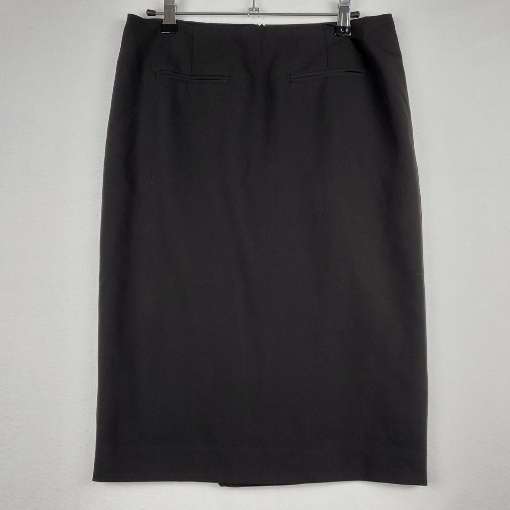 BOP Basics Straight & Pencil‎ Skirt Women's 4 Black Lined Polyester Stretch Slit